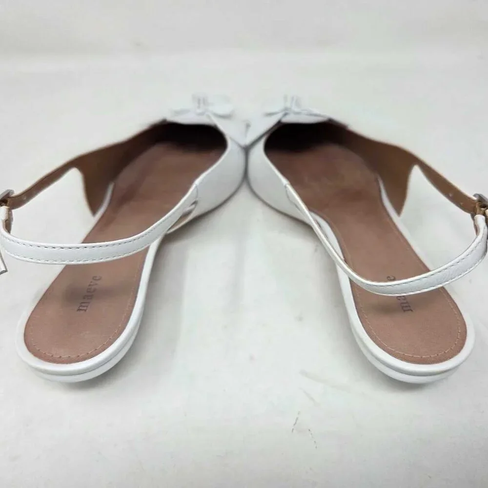 Women's EU 38 / US 7-7.5 Maeve x Anthropologie white floral slingback heels
